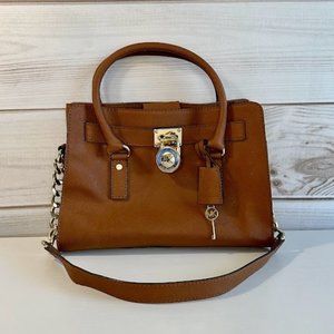 MICHAEL Michael Kors Brown Lock & Key Crossbody Tote